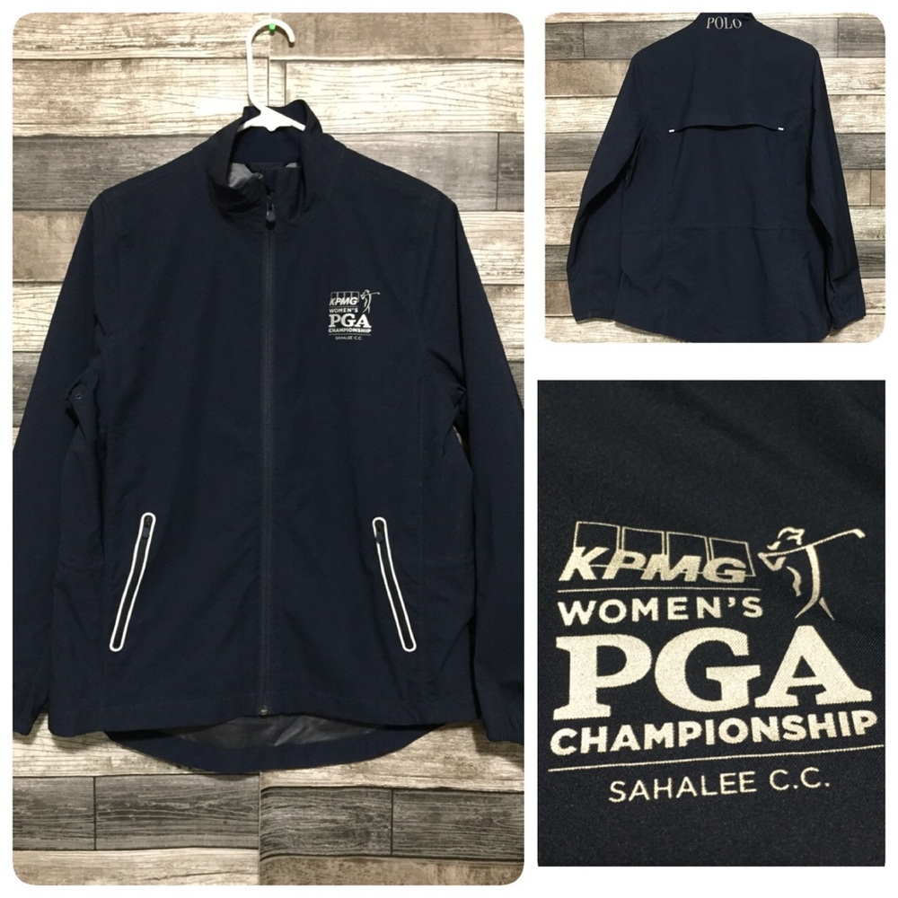 Polo Ralph Lauren Golf Windbreaker Jacket Women’s M Blue Full Zip KPMG Branded